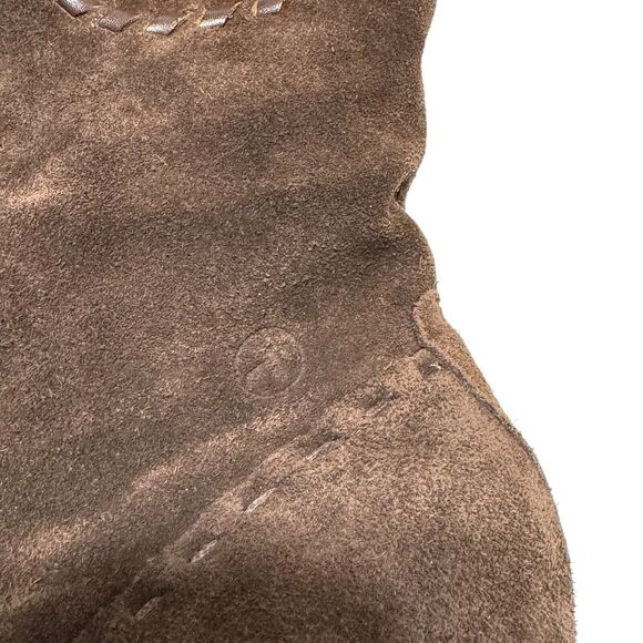 Vintage Boho Boots Size Narrow 36 (5.5/6) Brown Fringe Leather Suede Boots *flaw - Picture 13 of 16